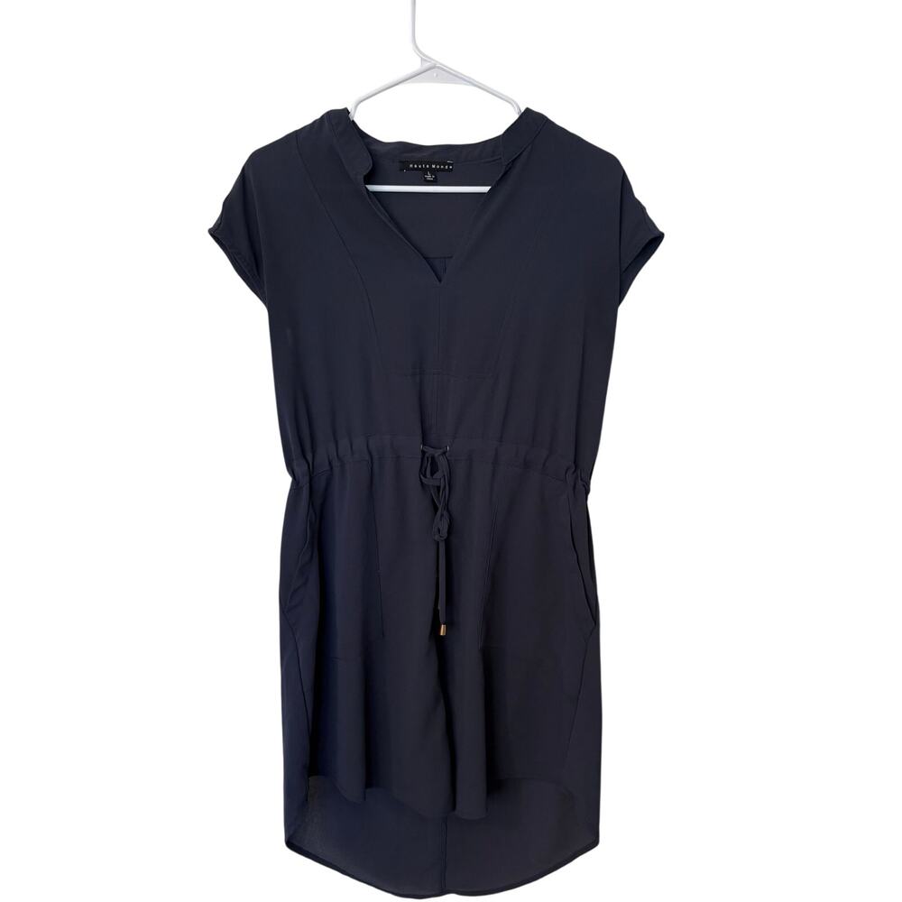Haute Monde Navy Utility Dress Drawstring Waist Large